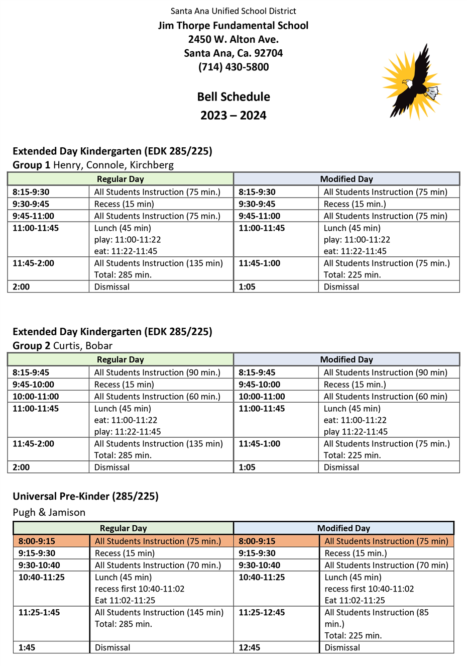 Bell Sched.
